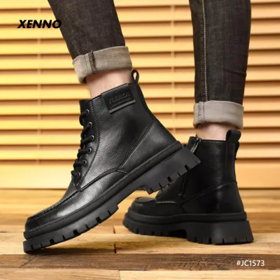 Cowhide Leather High Top Retro Martin Boots